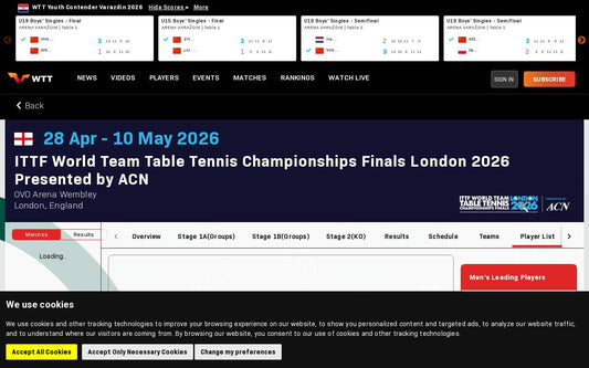 2026年卓球界の主役は誰だ！？WTTユースの熱戦と世界団体選手権ロンドン大会の注目選手を速報！