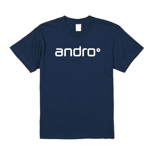 卓球用品 andro andro ナパTシャツ コットン インディゴ×ホワイト (300023042)