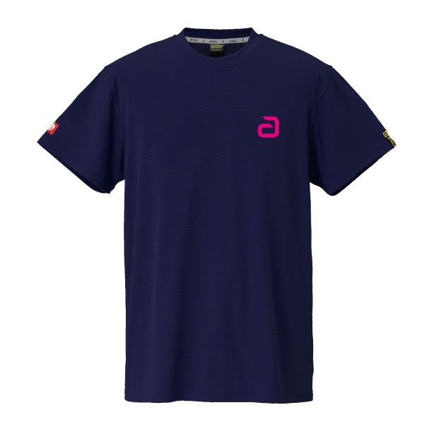 卓球用品 andro andro ナパTシャツ デオ アルファ ネイビー×ピンク (300023068)